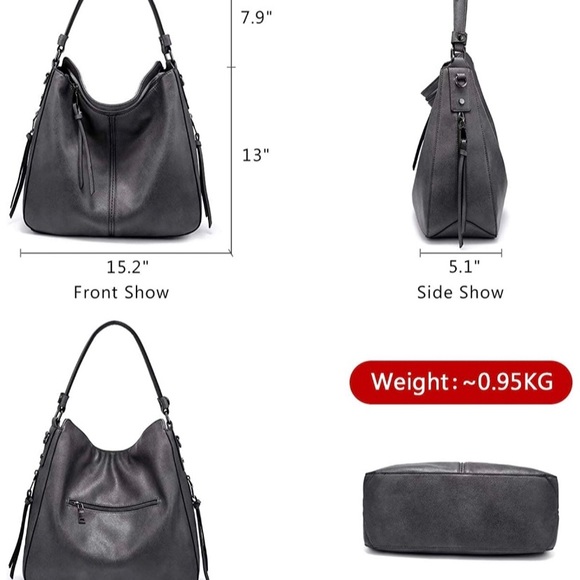 Realer Bag NWT Large Leather hobo bag/ crossbody 15x13x5 - Picture 6 of 13